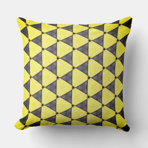 Three Sides Angle of Yellow and Grey Triangle Cushion