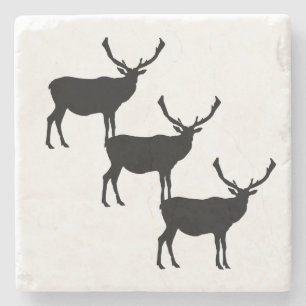 Three Silhouette Elk Coasters