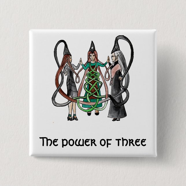 Three Sisters - Celtic witches 15 Cm Square Badge (Front)