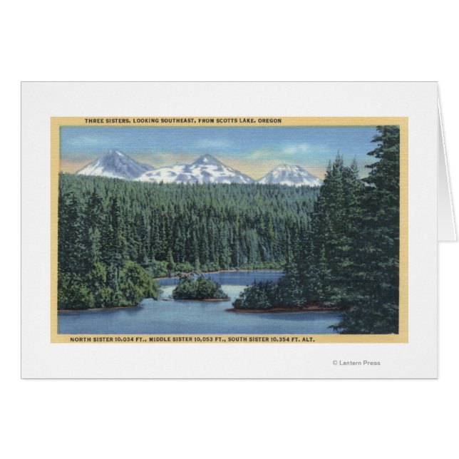 Three Sisters Mountains Near Bend, OR from Scott (Front Horizontal)