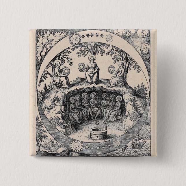 Three Sisters of Alchemy 15 Cm Square Badge (Front)