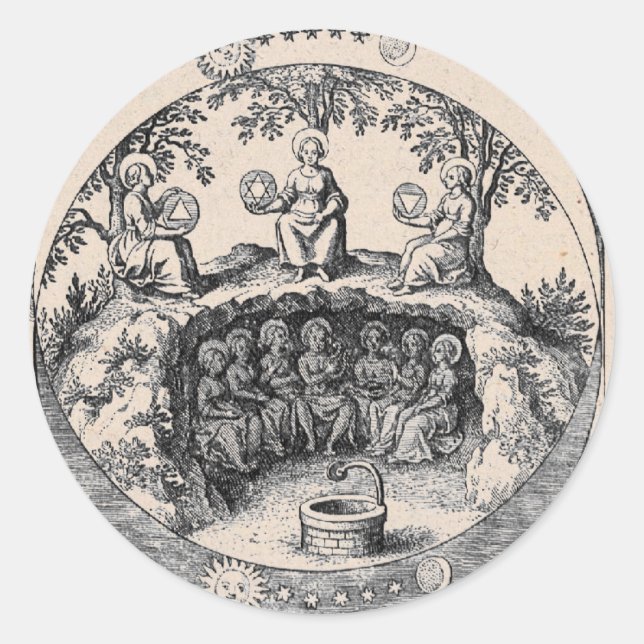 Three Sisters of Alchemy Classic Round Sticker (Front)
