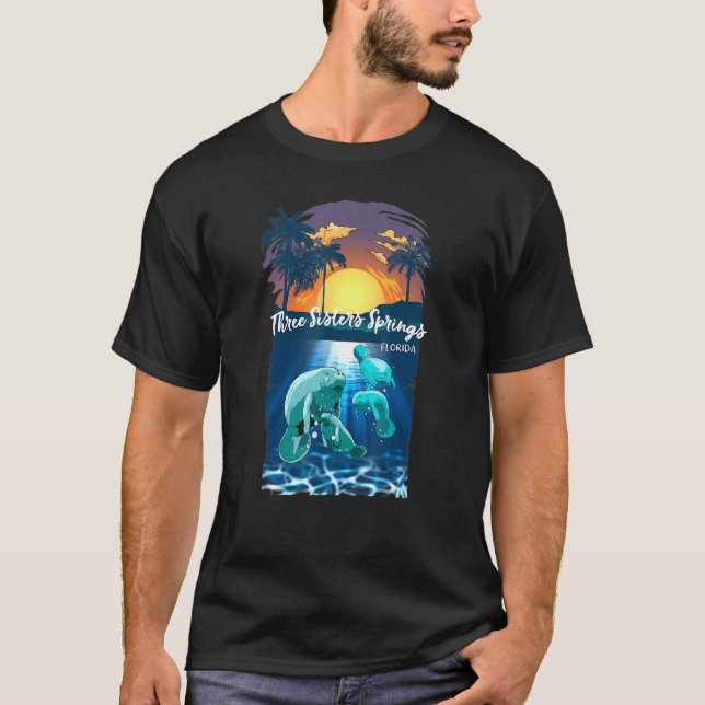 Three Sisters Springs Crystal River Florida Manate T-Shirt (Front)