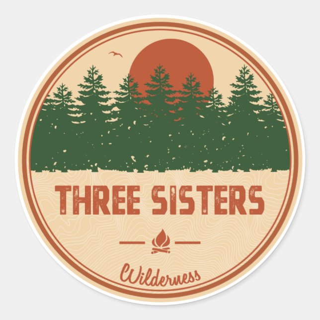 Three Sisters Wilderness Classic Round Sticker (Front)