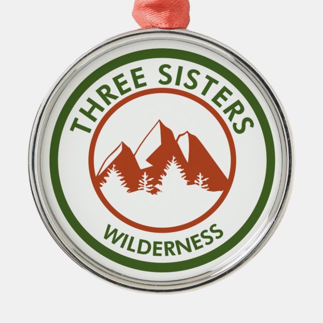 Three Sisters Wilderness Metal Tree Decoration (Front)