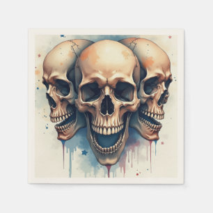 Three Skeleton Heads Napkin