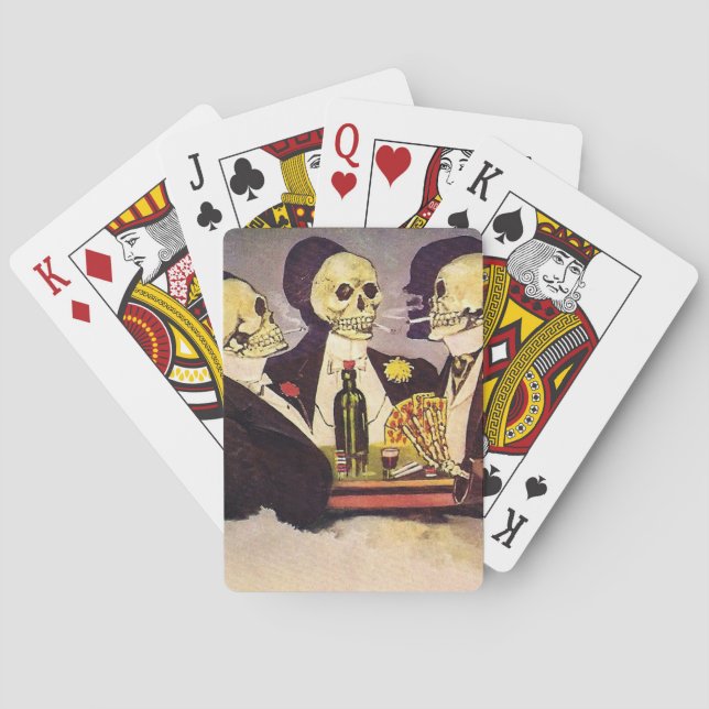 Three Skeletons Playing Cards (Back)