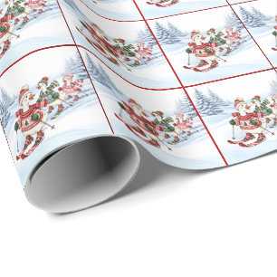 Three Skiing Ducks Holiday Wrapping Paper