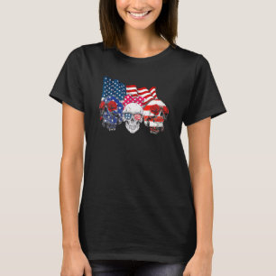 Three Skulls Happy Independence Day 4th Of July Am T-Shirt