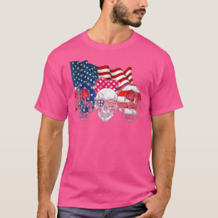 Three Skulls Happy Independence Day 4th Of July Am T-Shirt