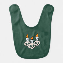 Three Skulls with Burning Candles