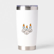 Three Skulls with Burning Candles