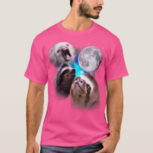 Three Sloths Howl at the Moon T-Shirt