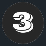 Three Small Round Black Number Stickers by Janz<br><div class="desc">Custom Number Designs by Janz © 2008-2017 Jan Fitzgerald. All rights reserved. Graphic Design,  Artwork,  & Photography by Jan & Michael Fitzgerald.</div>