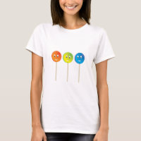 Three smiling lollipops