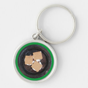 Three S'mores on a Camp Plate Keychain