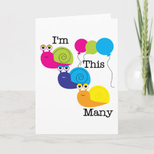 Three Snails I'm  This Many Tshirts and Gifts Card