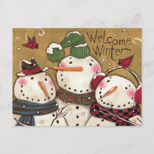 Three Snowmen Postcard