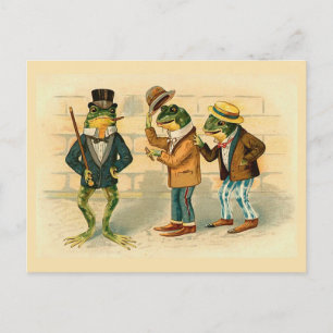 "Three Sociable Frogs" Postcard