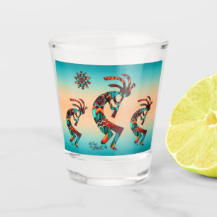 Three Southwest Kokopelli And Sun Shot glass