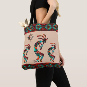 Three Southwest Kokopelli And SunTote Bag