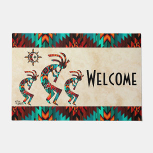 Three Southwest Kokopelli Doormat