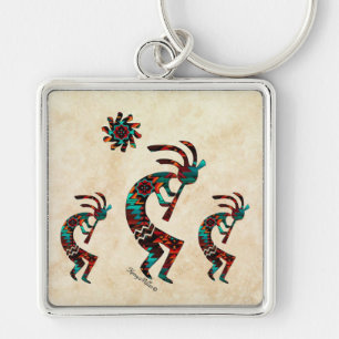 Three Southwest Kokopelli Key Ring