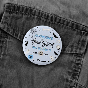 Three Spirit! Boys Halloween 3rd Birthday Party 3 Cm Round Badge