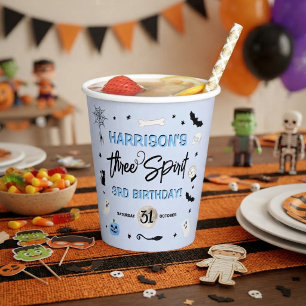 Three Spirit! Boys Halloween 3rd Birthday Party Paper Cups