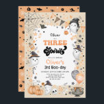 Three Spirit | Cute Halloween Ghost 3rd Birthday Invitation<br><div class="desc">Two Spooky! Cute ghost theme Halloween 2nd birthday invitation. Personalise this spooktacular invite with your details and if you want to further re-arrange the style and placement of the text,  please press the "Click to customise further" button.</div>