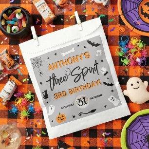 Three Spirit! Halloween 3rd Birthday Party Favour Bags
