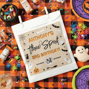 Three Spirit! Halloween 3rd Birthday Party Favour Bags