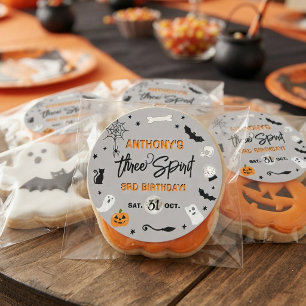 Three Spirit! Halloween 3rd Birthday Party Favour Classic Round Sticker