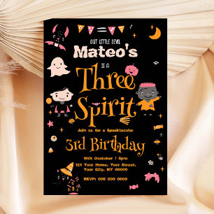 Three Spirit Halloween Birthday Invitation