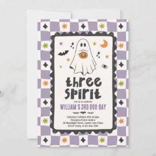 Three Spirit Halloween Boy Ghost 3rd Birthday Invitation