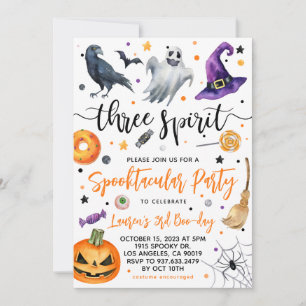 Three Spirit Spooky Halloween Birthday Invitation