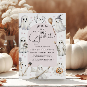 Three Spirit Third Birthday Party Invitation
