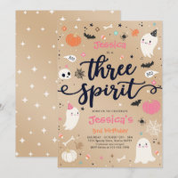 Three Spirit Vintage Halloween Ghost 3rd Birthday