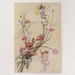 “Three Spirits Mad With Joy” by Warwick Goble Jigsaw Puzzle