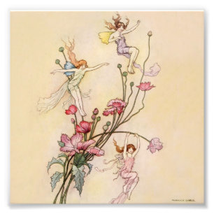 “Three Spirits Mad With Joy” by Warwick Goble Photo Print