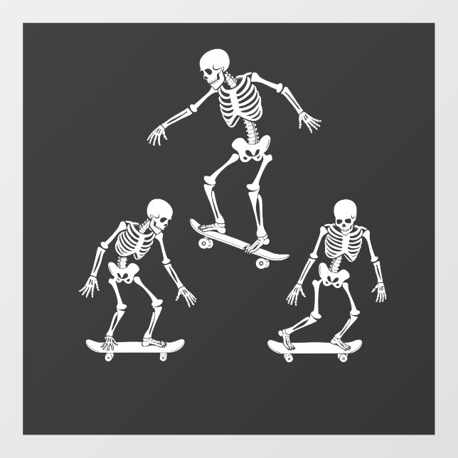 Three Spooky Skating Skeleton Halloween Skateboard (Sheet)