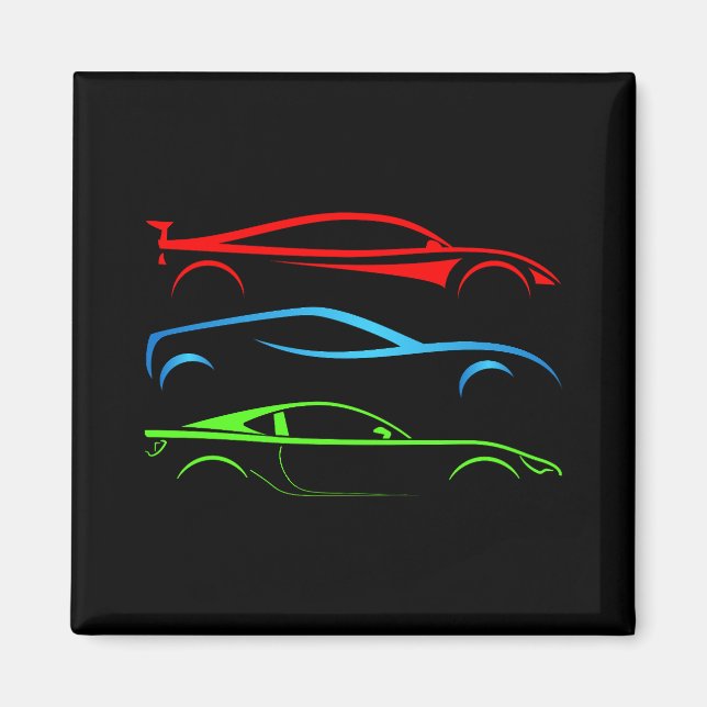 Three Sports Cars Magnet (Front)