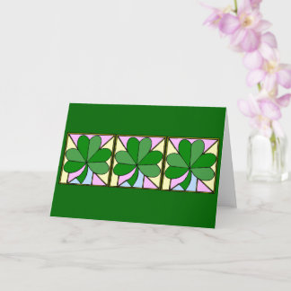 THREE SQUARES WITH SHAMROCKS, "ST. PATRICK'S DAY G CARD