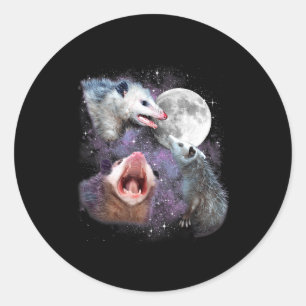Three Ssums Moon 3 Osums Dead Moon Weird Cursed Me Classic Round Sticker
