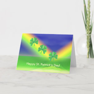 Three St. Patrick's Day 4-Leaf Clovers Card