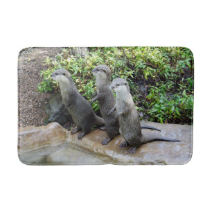 Three Standing Wise Otters, Memory Foam Bath Mat