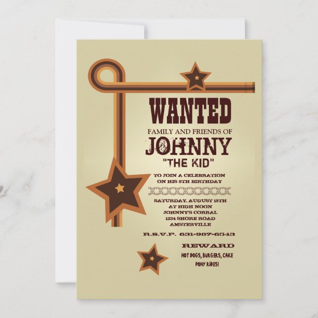 Three Star Western Invitation (Front)