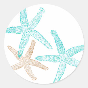 Three Starfish Prints Classic Round Sticker