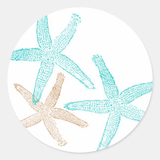Three Starfish Prints Classic Round Sticker