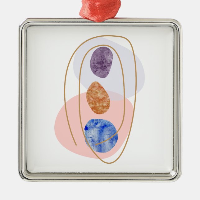 Three Stones Metal Tree Decoration (Front)